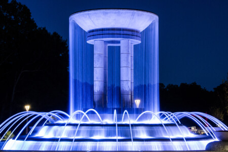 cary-fountain-at-night